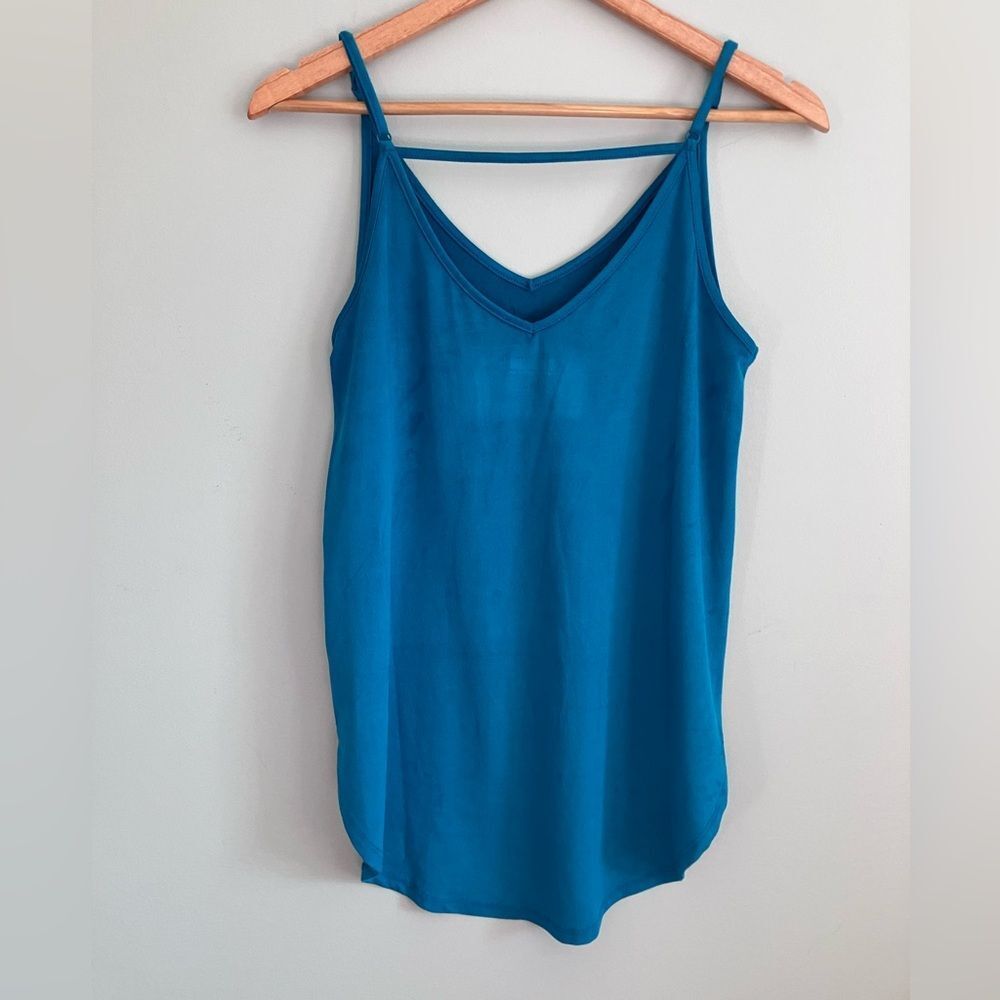SHYANNE Jewel Blue Faux Suede Asymmetric Tank Size Size S - Picture 5 of 8